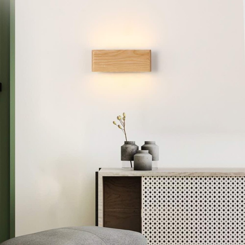 Aplica LED cu Lemn 22cm  12W lumina calda 3000k