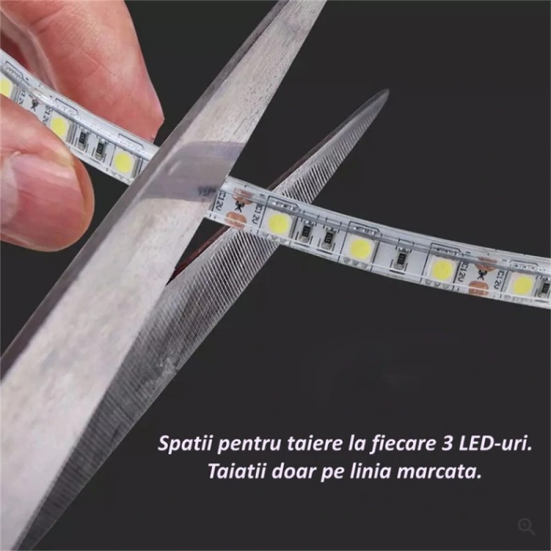 BANDA LED 12V 2835 120LED IP 44 6500K LUMINA RECE