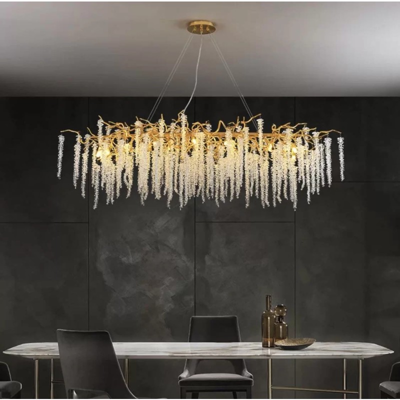 Candelabru Cristal Moderna 120CM Cu 45cm