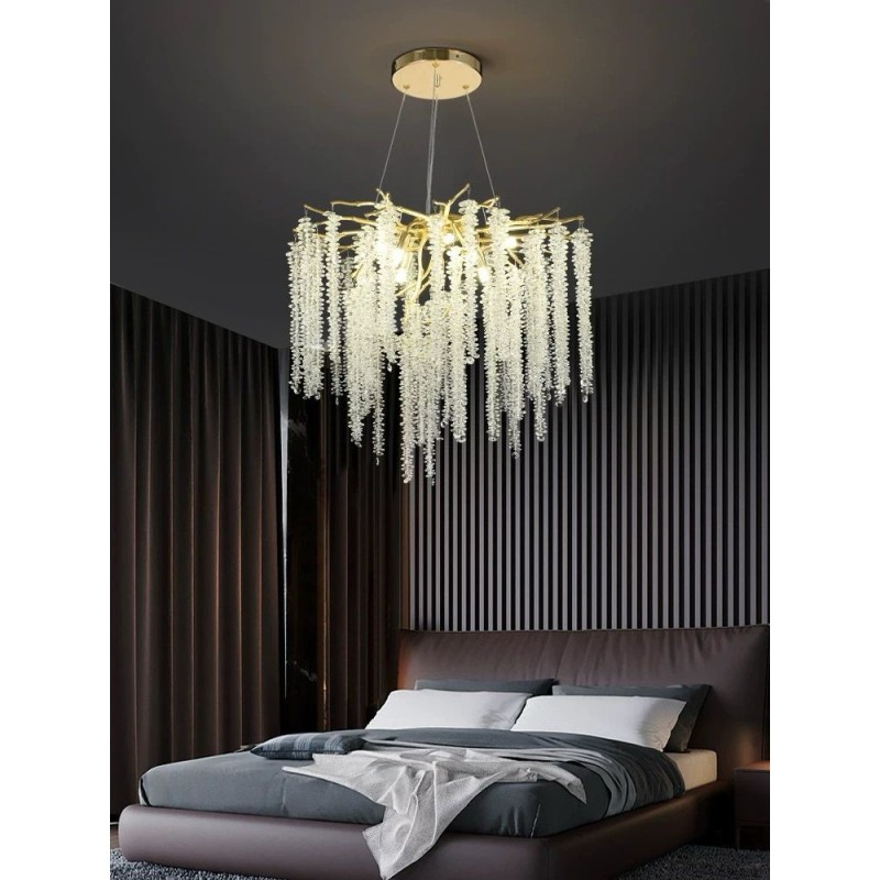 Candelabru Metal Auriu Cristal 6xE14 D450mm