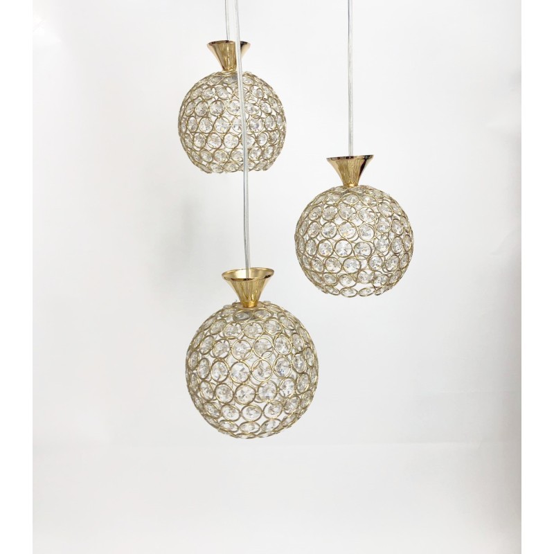 LUSTRA CU LED Cristal 15W 3BUC Glob D16cm