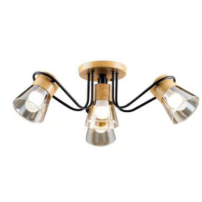 LUSTRA CU LEMN  L0011/3+1  e27*4 maxim 60w/bec