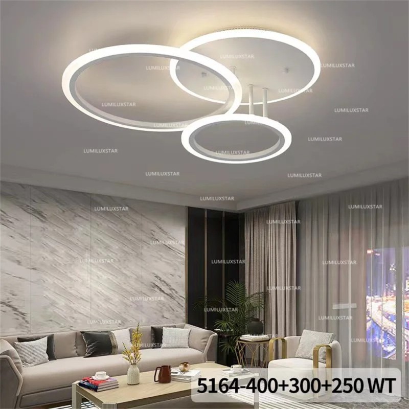 Lustra LED 2 cercuri 104W cu Telecomanda wifi 55cm 2.4G lumina/rece/calda/neutra intensitate reglabila