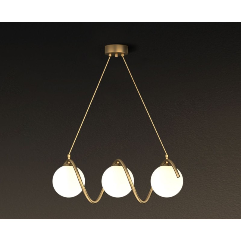 Lustra LED 3 Glob Alb Mat  Becurile Nu Sunt Incluse