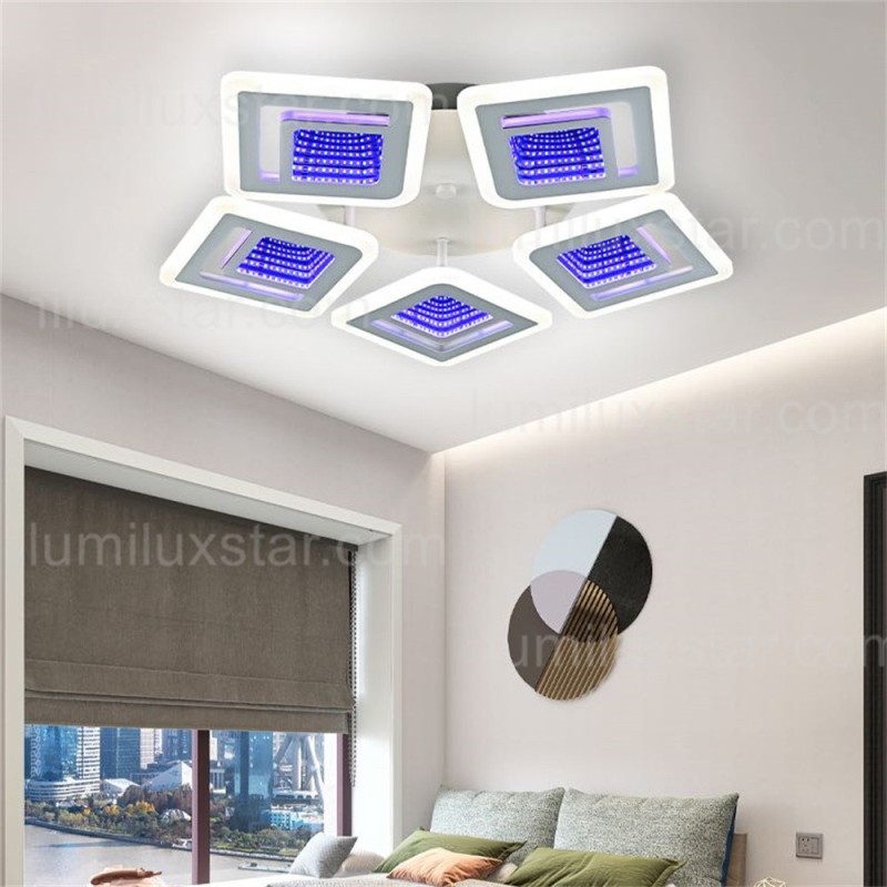 Lustra LED 3D cu Telecomanda wifi 2.4G lumina/rece/calda/neutra intensitate reglabila
