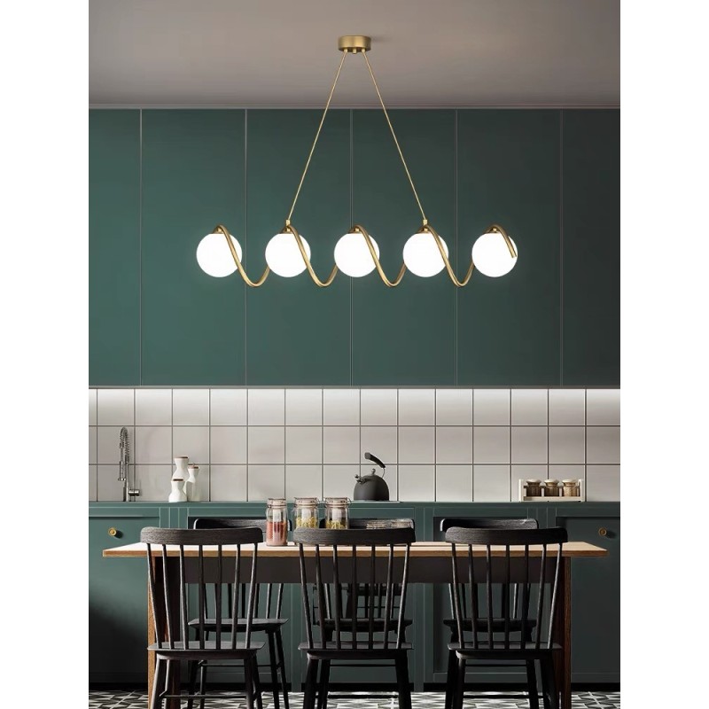 Lustra LED 5 Glob Alb Mat Becurile Nu Sunt Incluse