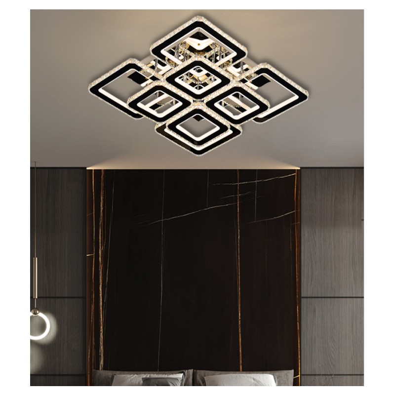 Lustra LED Cristal Telecomanda wifi 2.4G lumina/rece/calda/neutra intensitate reglabila