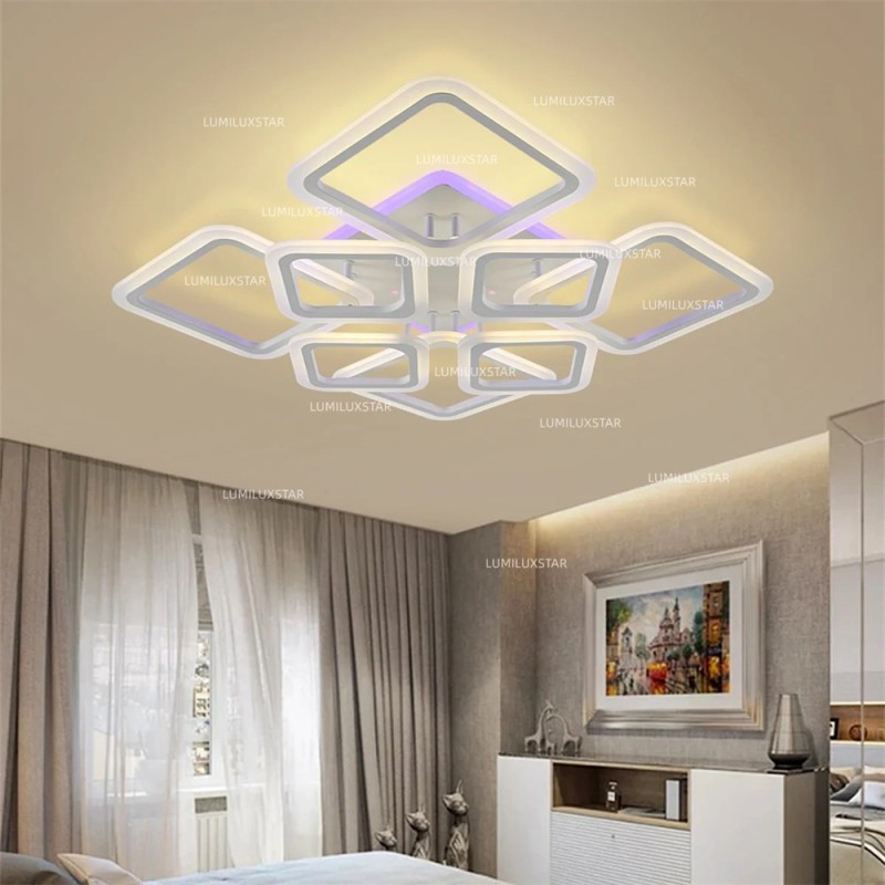 Lustra LED cu Telecomanda wifi 2.4G lumina/rece/calda/neutra intensitate reglabila