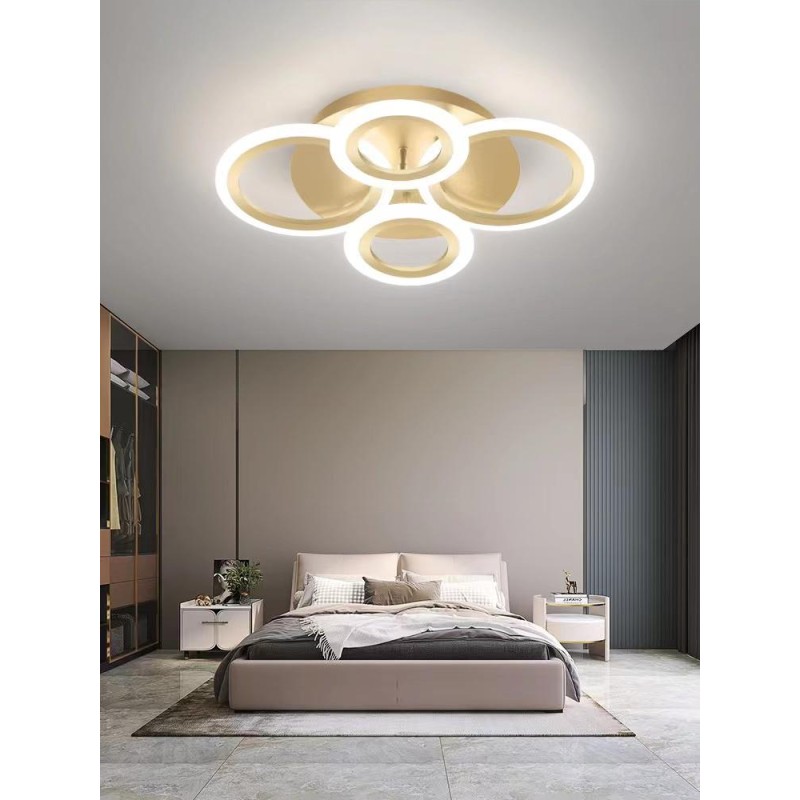 Lustra LED Gold 4 Cercuri cu Telecomanda wifi 2.4G lumina/rece/calda/neutra intensitate reglabila