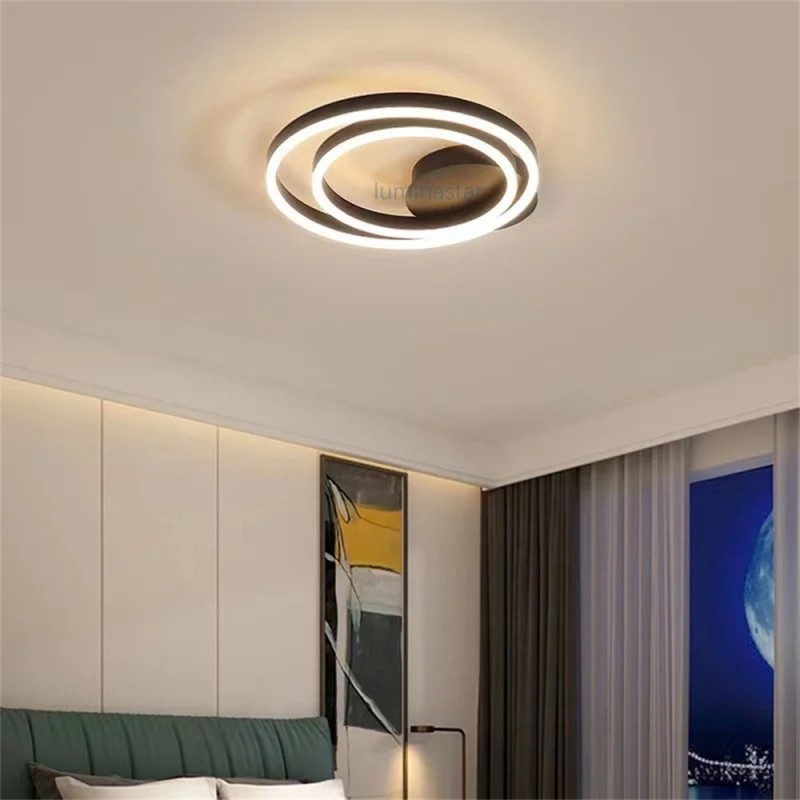 Lustra LED Minimalist Ring cu Telecomanda wifi 2.4G lumina/rece/calda/neutra intensitate reglabila Maro