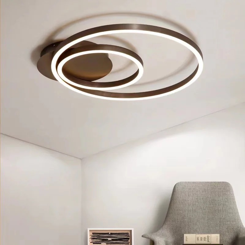 Lustra LED Minimalist Ring cu Telecomanda wifi 2.4G lumina/rece/calda/neutra intensitate reglabila Maro