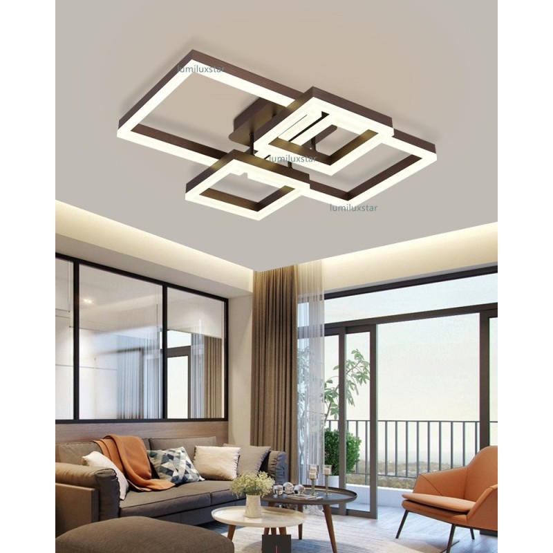 Lustra LED Moterna cu Telecomanda wifi 2.4G lumina/rece/calda/neutra intensitate reglabila Maro