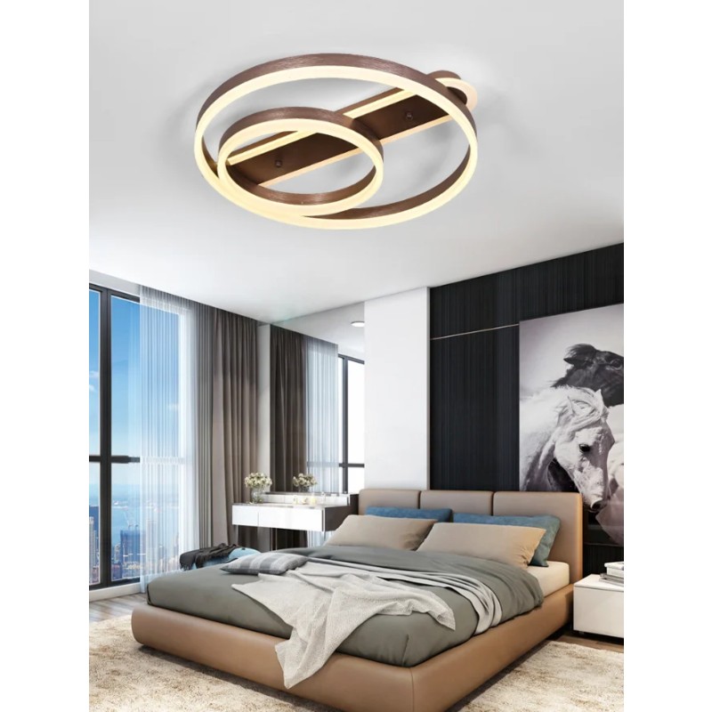 Lustra LED Moterna cu Telecomanda wifi 2.4G lumina/rece/calda/neutra intensitate reglabila Maro