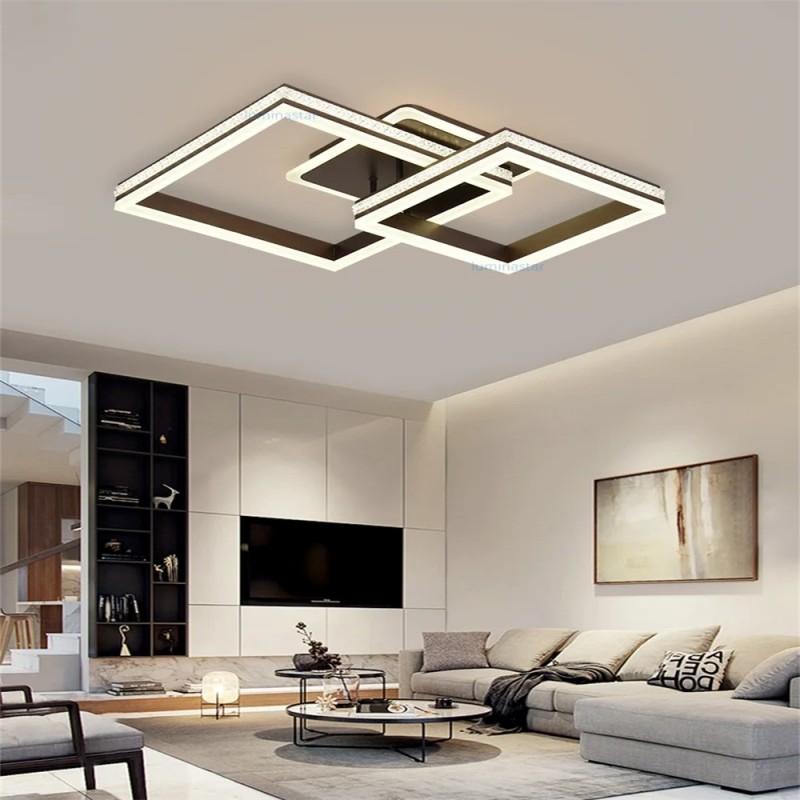 Lustra LED Moterna cu Telecomanda wifi 2.4G lumina/rece/calda/neutra intensitate reglabila Maro