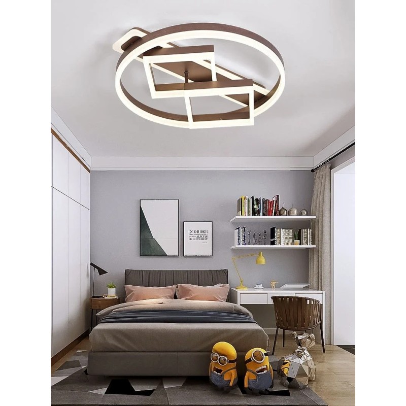 Lustra LED Moterna cu Telecomanda wifi 2.4G lumina/rece/calda/neutra intensitate reglabila Maro