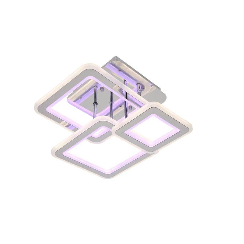 Lustra LED Patrat Oțel inoxidabila cu Telecomanda wifi 2.4G lumina/rece/calda/neutra intensitate reglabila