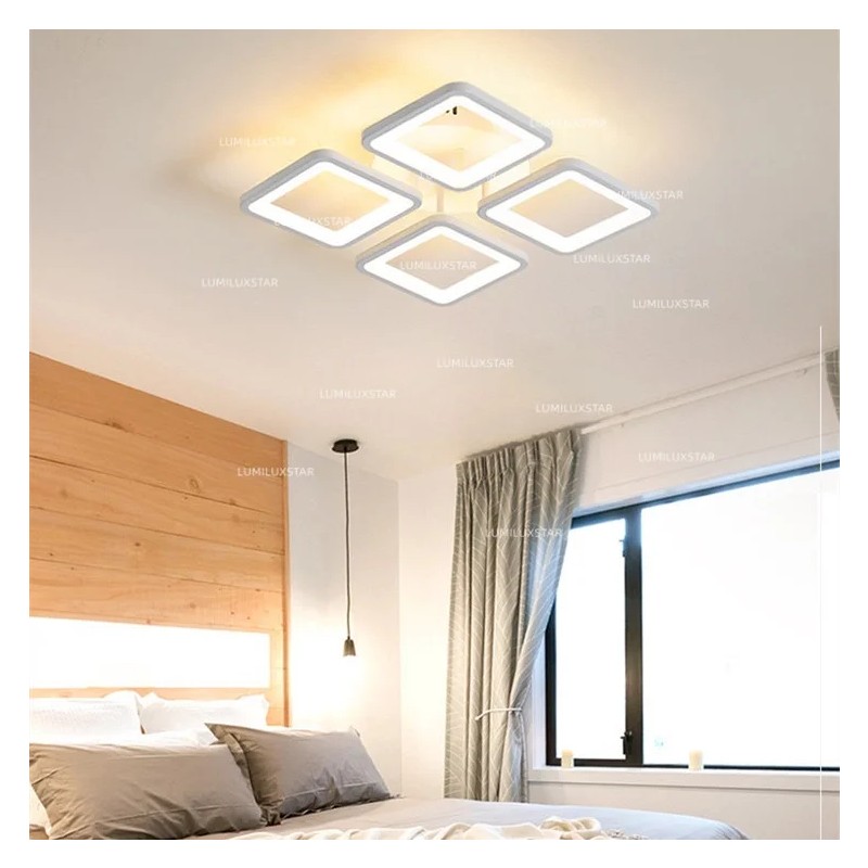 Lustra LED Patrate cu Telecomanda wifi 2.4G cu lumina/rece/calda/neutra intensitate reglabila