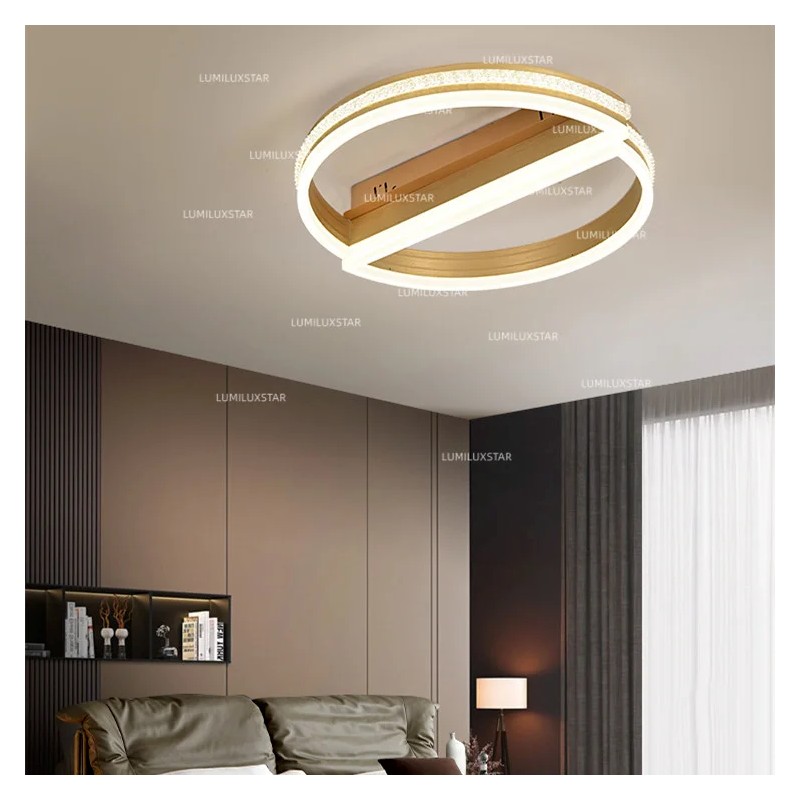 Lustra LED Rotund cu Telecomanda wifi 2.4G lumina/rece/calda/neutra intensitate reglabila Auriu