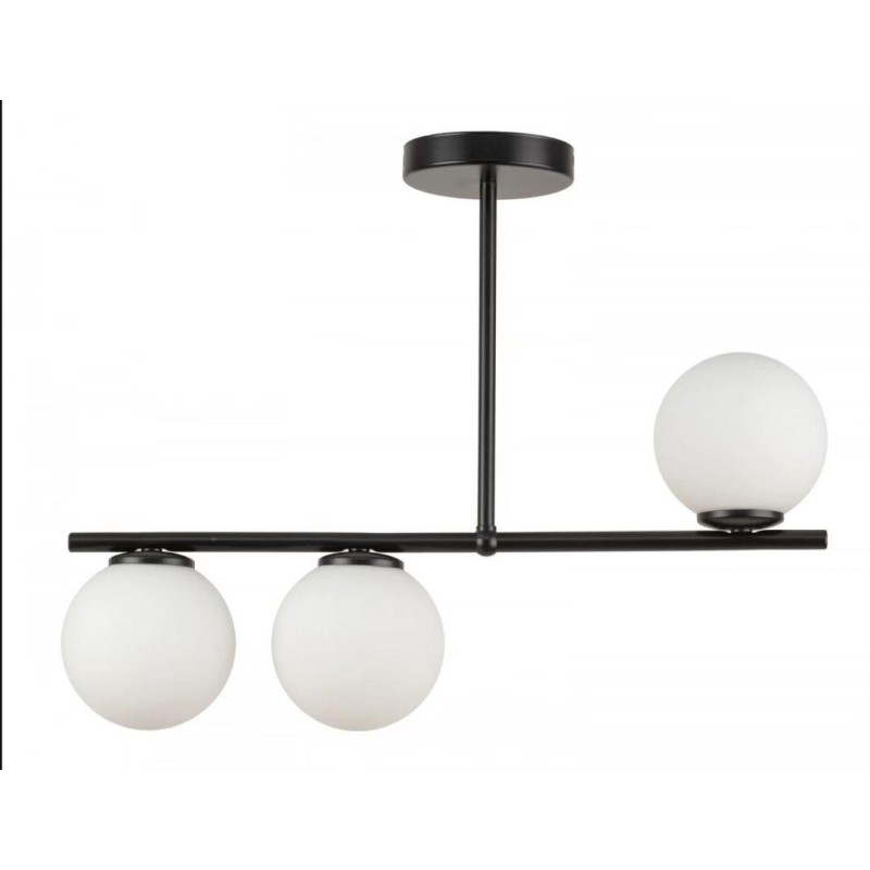 Lustra Negru cu Glob alb  Moderna E27x3 55cm