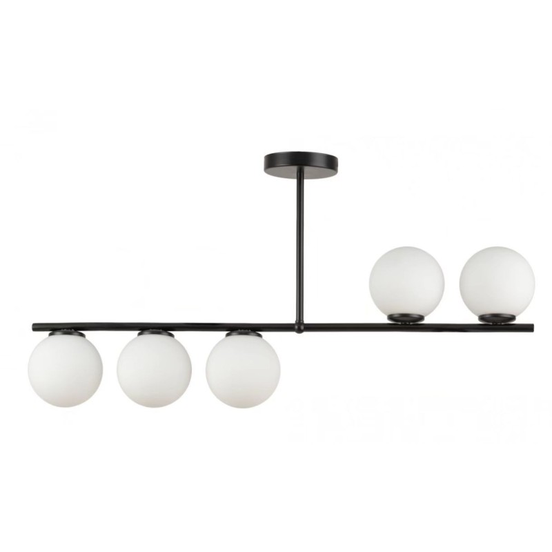 Lustra Negru cu Glob alb  Moderna E27x5